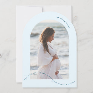 meddelande om baby blue gravid för fotobågpojke inbjudningar