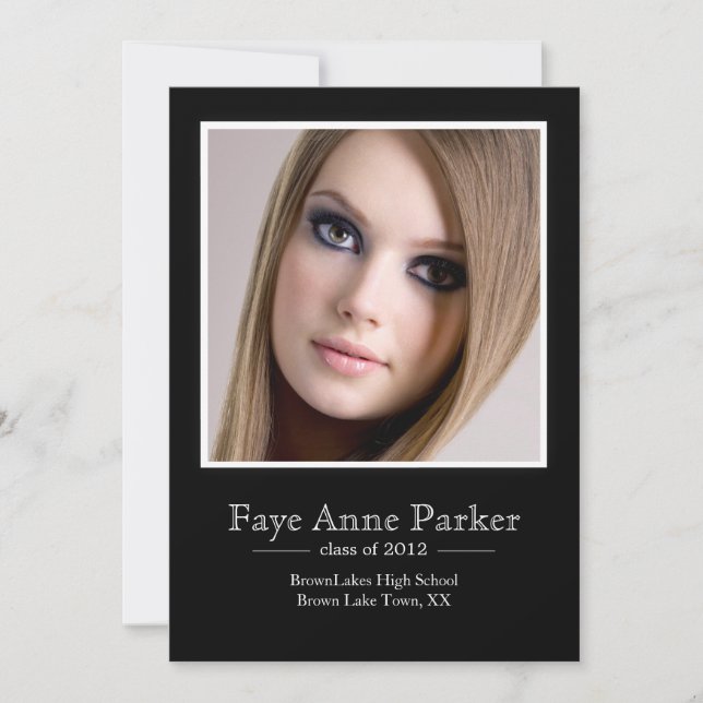 Meddelande om bildruteklassiskt foto Studenten Inbjudningar (Framsida)