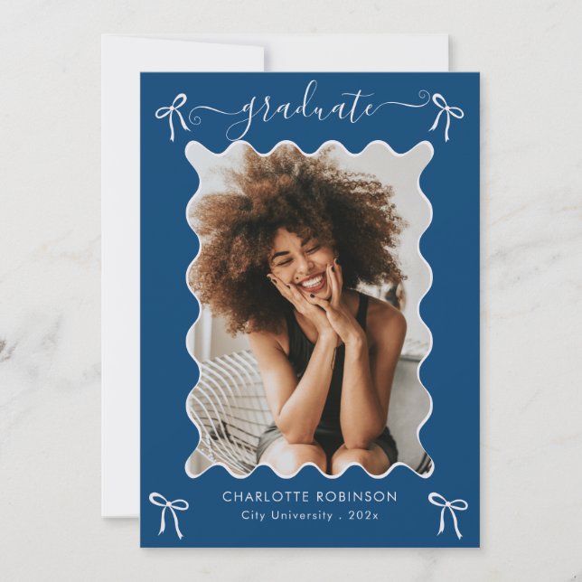 Meddelande om blå Studentfest Inbjudningar (Framsida)