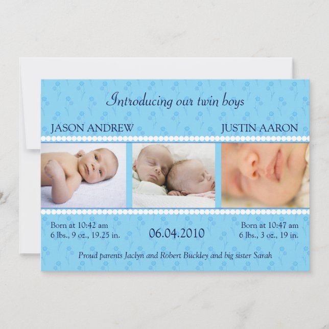 Meddelande om blå Twillingar (Framsida)