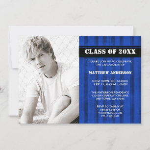 Meddelande om blått grunge Rand foto Studenten Inbjudningar