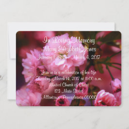 Meddelande om Blommar för rosa Cherry-minnesstund Inbjudningar