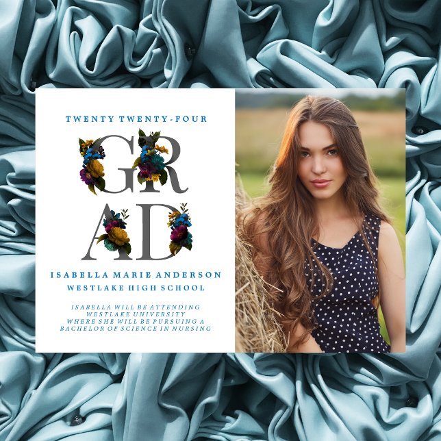 MEDDELANDE OM BLOMMIGT AV moody ELEGANTEN PHOTO ST Inbjudningar (Skapare uppladdad)