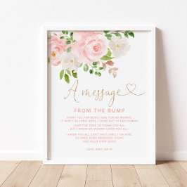 Meddelande om  blommigt från pumpen poster
