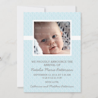 Meddelande om Blue Damask Ram Photo Baby