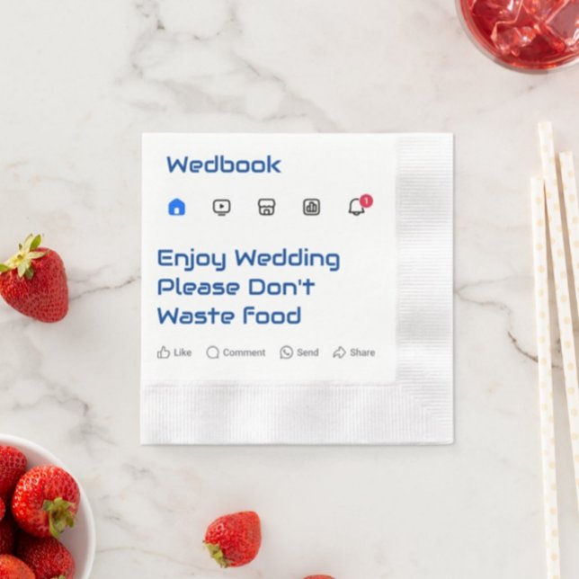 Meddelande om Bröllop Napkins i Modern Social Medi Pappersservett (Skapare uppladdad)