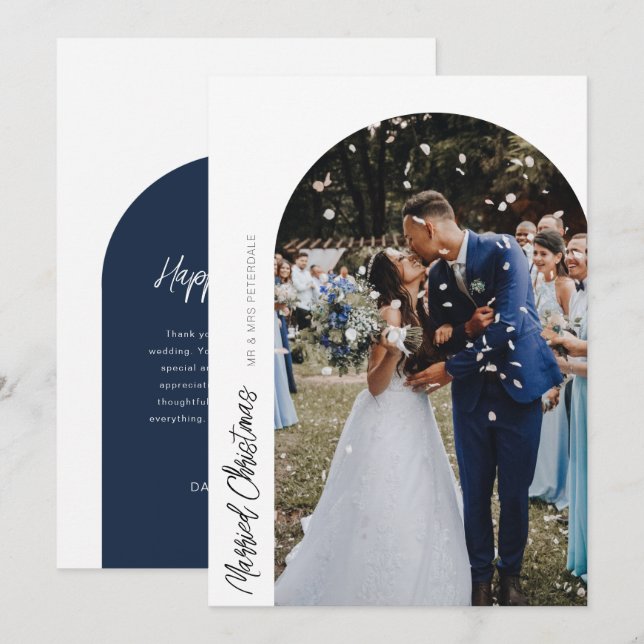 Meddelande om bröllop om gift julmas arch (Fram/baksida)