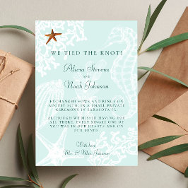 Meddelande om bröllop på kuststranddestination