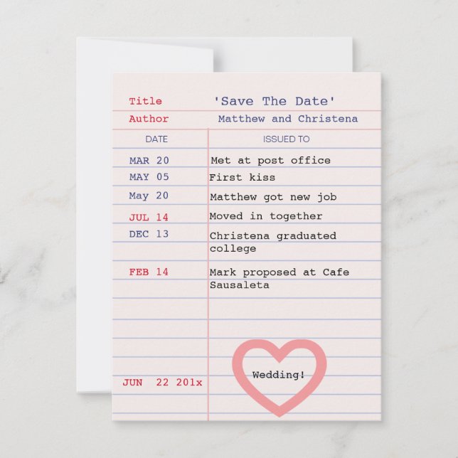 Meddelande om Bröllop spara datum på Bibliotek-kor (Framsida)