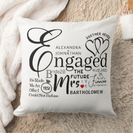 Meddelande om Bröllop vid aktivt kollage Kudde