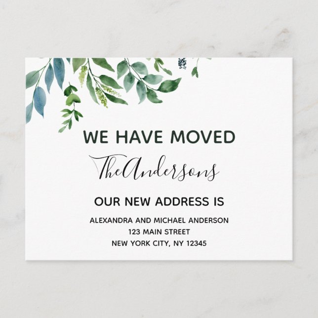 Meddelande om budgetens Flytta Vår Greenery Vykort (Framsida)