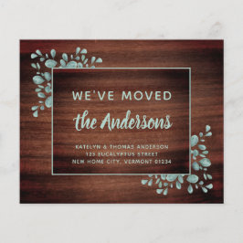 Meddelande om budgeterad Flytta Rustic Eucalyptus 