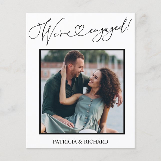 Meddelande om budgeterad Förlovning Spara datumfot (Framsida)