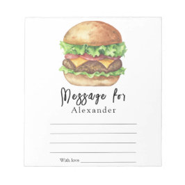 Meddelande om Burger BBQ-tidskapsel Anteckningsblock