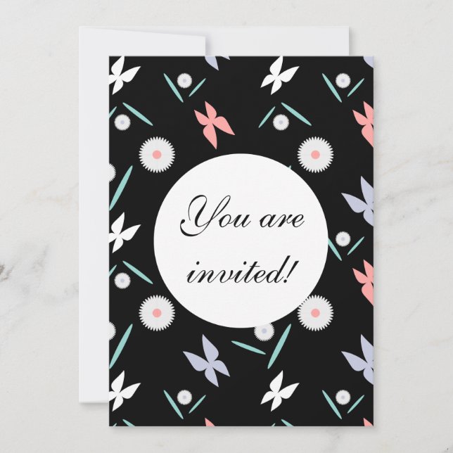 Meddelande om Butterflies Anpassningsbar - Anpassa Inbjudningar (Framsida)