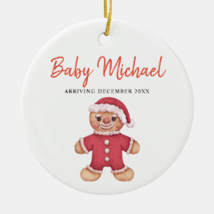 Meddelande om Cookies Arriving Flicka Gravid Julgransprydnad Keramik