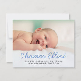 Meddelande om Cute Blue Script Photo Baby