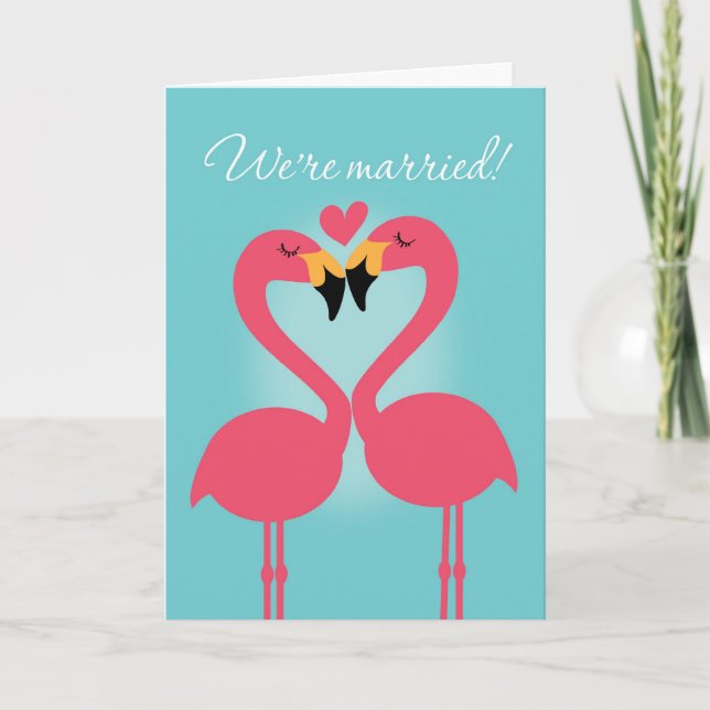 Meddelande om Cute Lesbisk Flamingo Bröllop (Framsida)