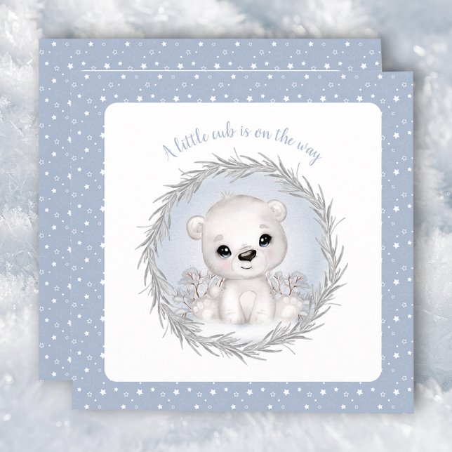 Meddelande om Cute Polar Bear Pojke gravid (Cute Polar Bear Baby boy pregnancy announcement)