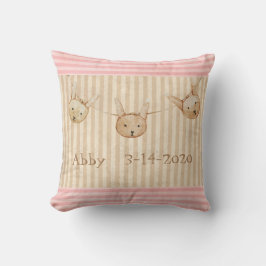 Meddelande om Cute Rosa Bunny Flicka Kudde