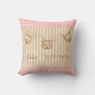 Meddelande om Cute Rosa Bunny Flicka Kudde