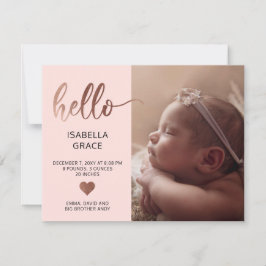 Meddelande om Cute Rosa Hej Photo Baby