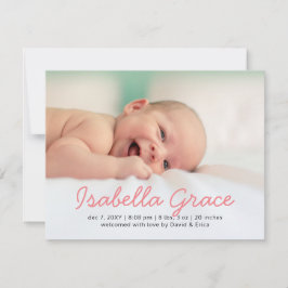 Meddelande om Cute Rosa Script Photo Baby