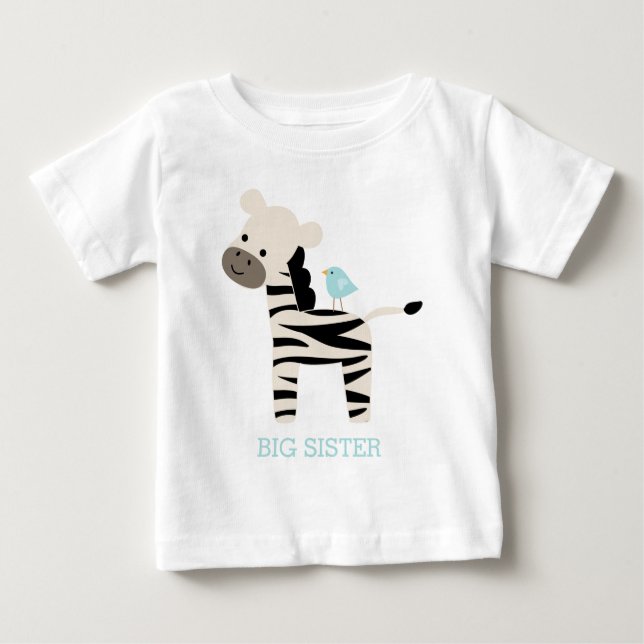 Meddelande om Cute Zebra och Bird Anpassningsbar T-shirt (Framsida)