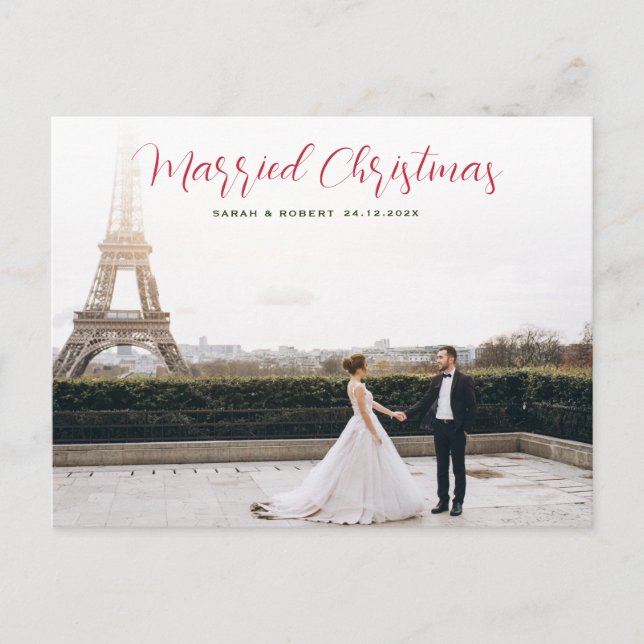 meddelande om det unika röda skriptet helgdag bröl vykort (Framsida)