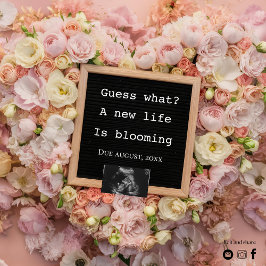 Meddelande om digital gravid för blommigt inbjudningar