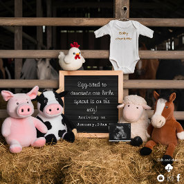 Meddelande om digital Gravid för Cute Boskap Inbjudningar