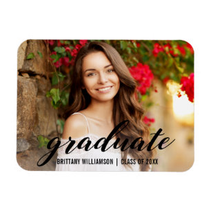 Meddelande om elegant Script College Graduzation Magnet