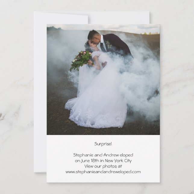 Meddelande om Elopement Bröllop i Photo Personlig (Framsida)