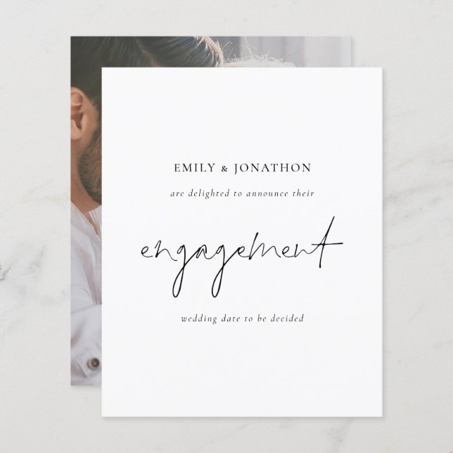 Meddelande om enkel skriptfotografi - Förlovning (Fram/baksida)