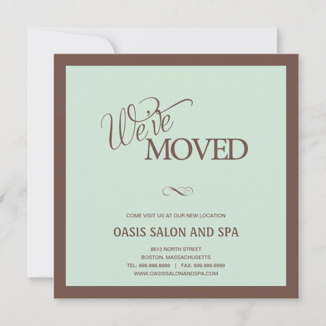 Meddelande om enkel trådlös Flytta Inbjudningar (Framsida)