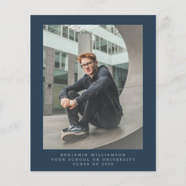 Meddelande om enkelt blåfoto Studenten (Framsida)