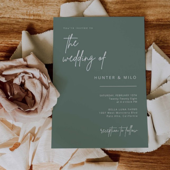 Meddelande om enkelt skript-bröllop inbjudningar (Skapare uppladdad)