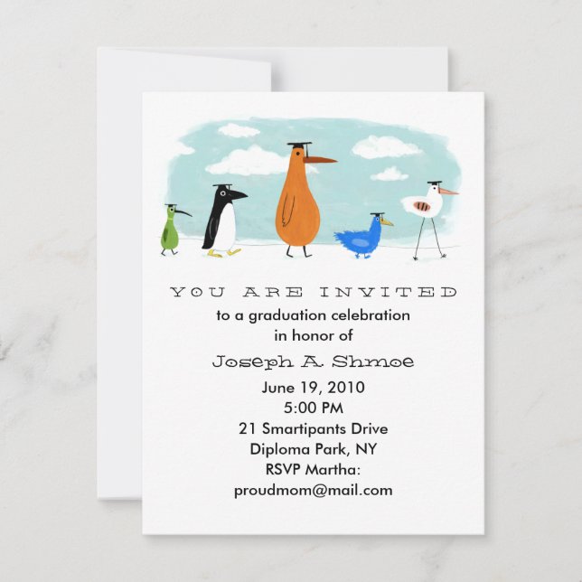 Meddelande om fågelhäckar Firande Inbjudningar (Framsida)