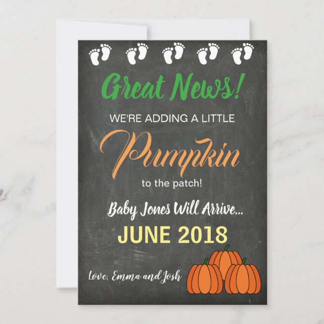 Meddelande om Fall Pumpkin Patch Baby Gravid (Framsida)