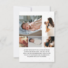 Meddelande om fem Photo Collage Birth Inbjudningar
