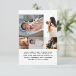 Meddelande om fem Photo Collage Birth Inbjudningar