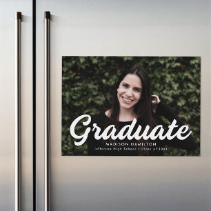 Meddelande om fet skript - fotot Studenten Magnetisk Inbjudningskort