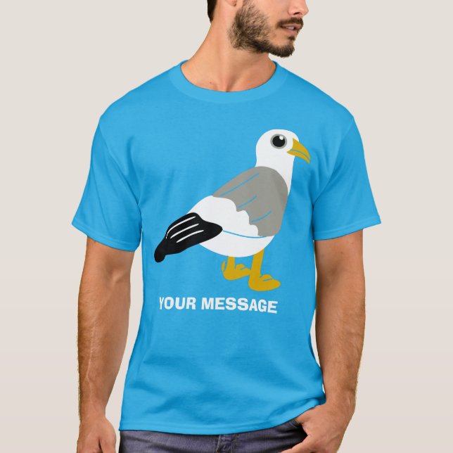 Meddelande om Fiskmås-grafik för Cute Tecknad-Anpa T Shirt (Framsida)