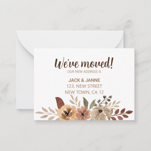 Meddelande om Flora av vi har flyttat-vattenfärg (Framsida)