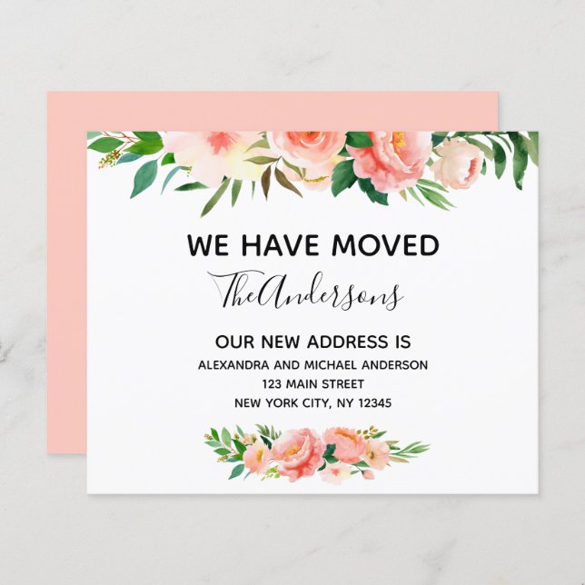 Meddelande om Flytta av Blommigt av budgetperioden (Fram/baksida)