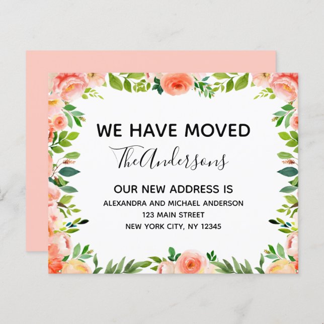 Meddelande om Flytta av Blommigt av budgetperioden (Fram/baksida)