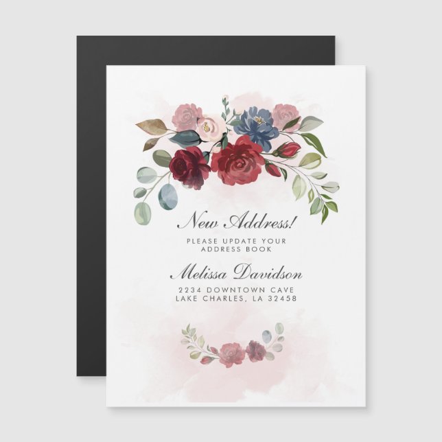 Meddelande om Flytta av Blommigt för nya adress än (Fram/baksida)