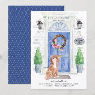 Meddelande om Flytta av Cavapoo Front Inbjudningar