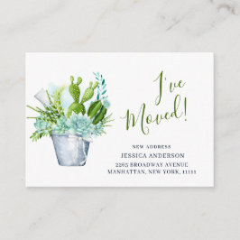 Meddelande om Flytta av Cute Watercolor Cactus