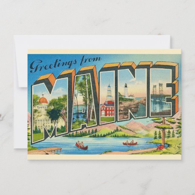 Meddelande om Flytta av Maine Postcard (Framsida)